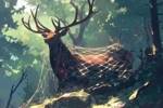 【AI绘画】丛林暗影：隐匿之网擒雄鹿🦌~